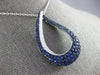LARGE 1.40CT DIAMOND & AAA SAPPHIRE 18KT WHITE GOLD TEAR DROP LOVE KNOT PENDANT