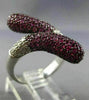 ESTATE WIDE 2.76CT DIAMOND & AAA PINK SAPPHIRE 18K WHITE & BLACK GOLD SNAKE RING