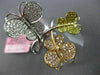 LARGE .91CT WHITE PINK & FANCY YELLOW DIAMOND 18KT TRI COLOR GOLD BUTTERFLY RING