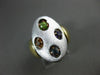 ESTATE LARGE .40CT MULTI COLOR GEM 14KT WHITE & YELLOW GOLD ETOILE FILIGREE RING