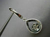 ESTATE .58CT DIAMOND 14K WHITE GOLD 3D FLOWER PEAR SHAPE HUGGIE HANGING EARRINGS