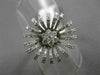 ANTIQUE LARGE 1.05CT DIAMOND 18KT WHITE GOLD 3D SUNFLOWER FUN COCKTAIL RING