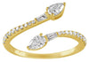 .46CT DIAMOND 14KT YELLOW GOLD 3D BAGUETTE & PEAR SHAPE CRISS CROSS SNAKE RING