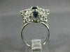 LARGE 1.86CT DIAMOND & AAA SAPPHIRE 14K WHITE GOLD BUTTERFLY FLOWER RING #26653