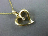 ESTATE .03CT DIAMOND 14KT YELLOW GOLD CLASSIC SOLITAIRE OPEN HEART PENDANT 21719