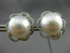 ESTATE LARGE .60CT DIAMOND & AAA SOUTH SEA PEARL 18K WHITE GOLD FLOWER EARRINGS