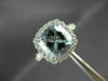 ESTATE LARGE 3.25CT DIAMOND & AAA AQUAMARINE 14KT WHITE GOLD 3D ENGAGEMENT RING