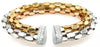 LARGE .89CT DIAMOND 18KT TRI COLOR GOLD 3D FLEXIBLE SNAKE CUFF BANGLE BRACELET