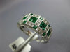 WIDE 1.47CT DIAMOND AAA EMERALD 14K WHITE GOLD ROUND & PRINCESS ANNIVERSARY RING