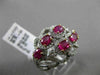 ANTIQUE LARGE 1.96CT DIAMOND & RUBY 18KT WHITE & YELLOW GOLD 3D ETOILE FUN RING
