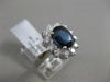 ESTATE 3.68CTW DIAMOND SAPPHIRE 14KT WHITE GOLD DIANA CLUSTER RING F/G VS