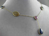 ANTIQUE 20.0CT EXTRA FACET MULTI COLOR SAPPHIRE 14KT YELLOW GOLD LARIAT NECKLACE