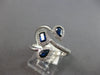 ESTATE WIDE 1.23CT DIAMOND & AAA SAPPHIRE 14KT WHITE GOLD MULTI SHAPE LOVE RING