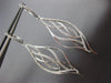 ESTATE LARGE .82CT ROUND DIAMOND 18K WHITE GOLD 3D CLASSIC LEAF HANGING EARRINGS