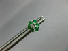 ESTATE .45CT DIAMOND & AAA EMERALD 14KT WHITE GOLD CLASSIC FLOWER STUD EARRINGS
