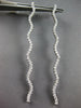 LARGE 1.0CT DIAMOND 14KT WHITE GOLD 3D CLASSIC ELONGATED WAVE HANGING EARRINGS