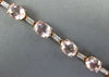ESTATE 12.85CT DIAMOND & AAA MORGANITE 14KT ROSE GOLD 3D OVAL TENNIS BRACELET