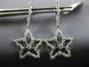 ESTATE LARGE 1.0CT DIAMOND 14KT WHITE GOLD 3D STAR SNOWFLAKE HANGING EARRINGS