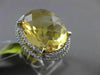 ESTATE LARGE 1.63CT DIAMOND & AAA YELLOW TOPAZ 18K YELLOW GOLD FUN RING STUNNING