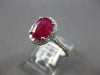 ESTATE 1.76CT DIAMOND & AAA RUBY 14K WHITE GOLD 3D OVAL & ROUND ENGAGEMENT RING