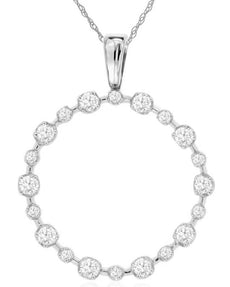 .25CT DIAMOND 14KT WHITE GOLD ROUND BY THE YARD CIRCLE OF LIFE FLOATING PENDANT