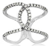 ESTATE WIDE .50CT DIAMOND 14KT WHITE GOLD 3D CLASSIC LOVE KNOT FUN RING