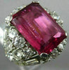 ANTIQUE EXTRA LARGE 10.8CT DIAMOND & AAA RUBELLITE PLATINUM 3D CLUSTER FUN RING