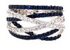 WIDE 1.39CT DIAMOND & AAA SAPPHIRE 18KT WHITE GOLD CRISS CROSS ANNIVERSARY RING