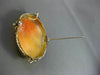 ANTIQUE LARGE 14KT YELLOW GOLD HANDCRAFTED LADY SHELL CAMEO PENDANT & PIN #22935