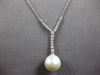 .28CT DIAMOND & AAA SOUTH SEA PEARL 18KT WHITE GOLD V SHAPE LARIAT LOVE NECKLACE