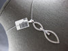 LARGE .38CT DIAMOND 14KT WHITE GOLD DOUBLE LEAF SOLITAIRE FUN FLOATING PENDANT