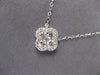 ESTATE .58CT DIAMOND 14KT WHITE GOLD 3D CLASSIC FLOWER LOVE NECKLACE