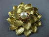 ANTIQUE LARGE .24CT GARNET & PEARL 14KT YELLOW GOLD FLOWER FILIGREE BROOCH 20413