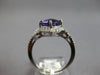 2.22CT DIAMOND & AAA AMETHYST 14KT WHITE GOLD CUSHION & ROUND GEOMETRICAL RING