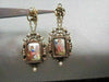 ANTIQUE HANGING VICTORIAN ENAMEL PEARLS 14KT YELLOW GOLD EARRINGS ONE OF A KIND!
