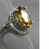 ESTATE LARGE 3.95CT DIAMOND & AAA CITRINE 14K WHITE GOLD 3D OVAL SWIRL FUN RING