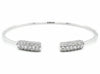ESTATE 1.40CT DIAMOND 18K WHITE GOLD 3D MULTI ROW DOUBLE BAR FUN BANGLE BRACELET