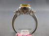 GIA LARGE 3.72CT WHITE & FANCY YELLOW DIAMOND 18KT WHITE GOLD MULTI SHAPE RING