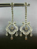ANTIQUE 1.96CT DIAMOND 14K WHITE GOLD FILIGREE CHANDELIER HANGING EARRINGS #1680