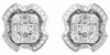 2.73CT DIAMOND 18K WHITE GOLD 3D ROUND & BAGUETTE INVISIBLE SQUARE STUD EARRINGS