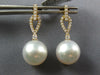 1.28CT DIAMOND & AAA SOUTH SEA PEARL 18KT YELLOW GOLD TEAR DROP HANGING EARRINGS