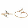 .12CT CHOCOLATE FANCY DIAMOND 14KT YELLOW GOLD 3D LEAF CIRCULAR BANGLE BRACELET