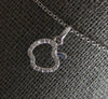 ESTATE SMALL .07CT DIAMOND 14KT WHITE GOLD 3D APPLE FUN FLOATING PENDANT