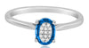 .91CT DIAMOND & AAA BLUE TOPAZ 14K WHITE GOLD OVAL & ROUND SOLITAIRE ETOILE RING
