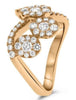 ESTATE 1.77CT DIAMOND 14KT ROSE GOLD 3D MULTI FLOWER CLUSTER INFINITY LOVE RING
