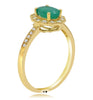 .99CT DIAMOND & AAA EMERALD 14KT YELLOW GOLD 3D OVAL & ROUND FILIGREE LOVE RING