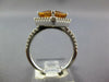 ESTATE 2.75CT DIAMOND & AAA CITRINE 14KT WHITE GOLD SQUARE HALO ENGAGEMENT RING
