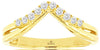ESTATE .18CT DIAMOND 14KT YELLOW GOLD 3D ROUND V SHAPE ANNIVERSARY RING