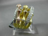 ESTATE LARGE 1.42CT DIAMOND 14KT TRI COLOR GOLD 3D BAMBOO CRISS CROSS LOVE RING