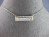 .75CT DIAMOND 14KT YELLOW GOLD 3D ROUND & BAGUETTE RECTANGULAR BAR FUN NECKLACE